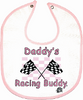 Daddy's Racing Buddy Pink Bib
Machine washable
Snap back