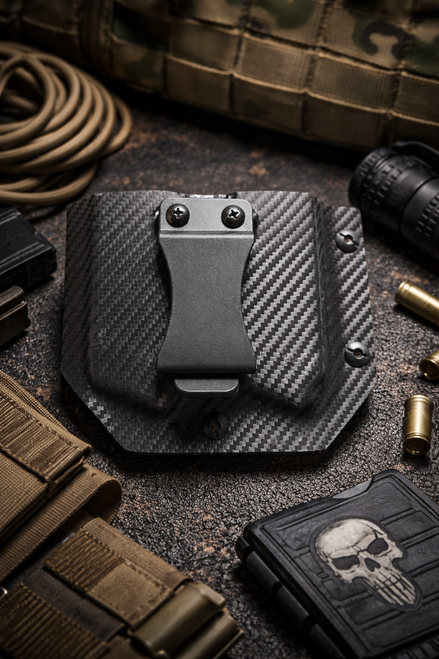 Universal double stack magazine pouch carbon fiber Kydex dual mag carrier