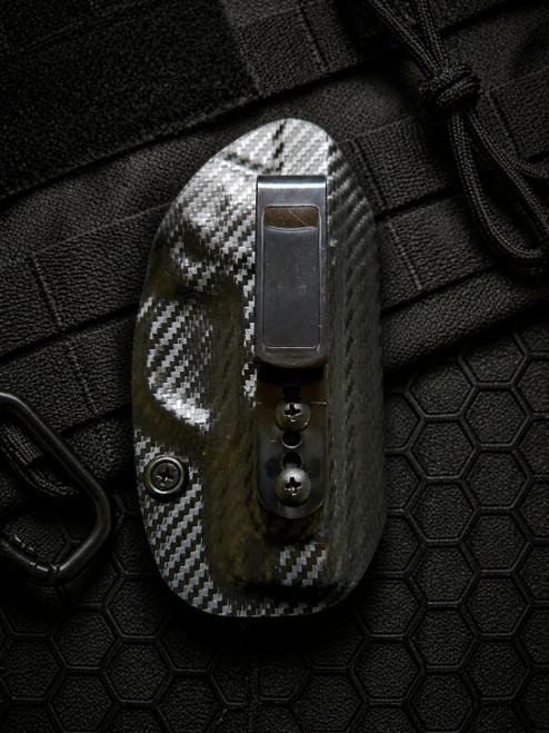 STS Concealment Kimber EVO tuckable IWB Kydex holster carbon fiber finish with belt clip