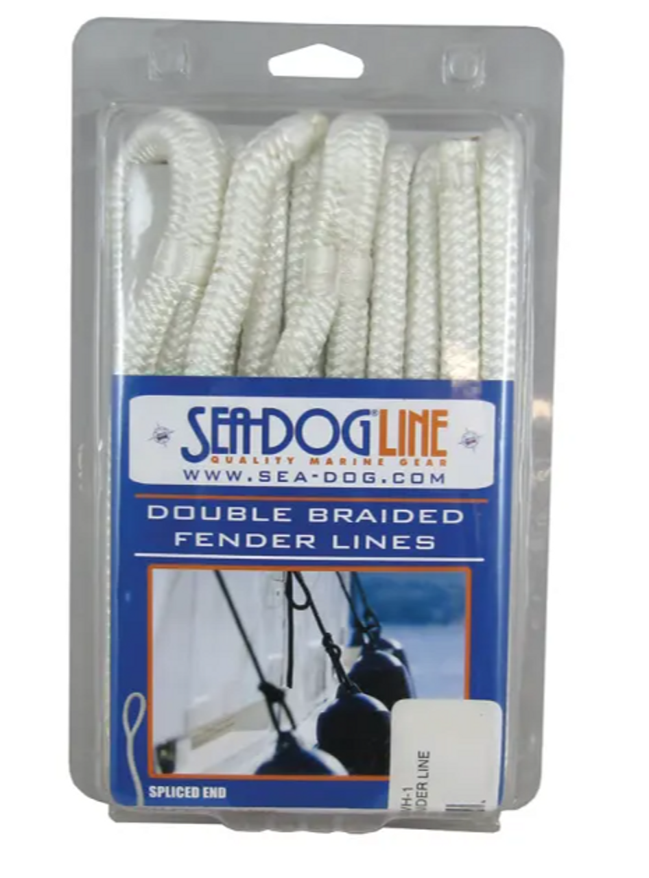 Sea Dog Double Braided Fender Line - 1/4" x 6' Pair-White