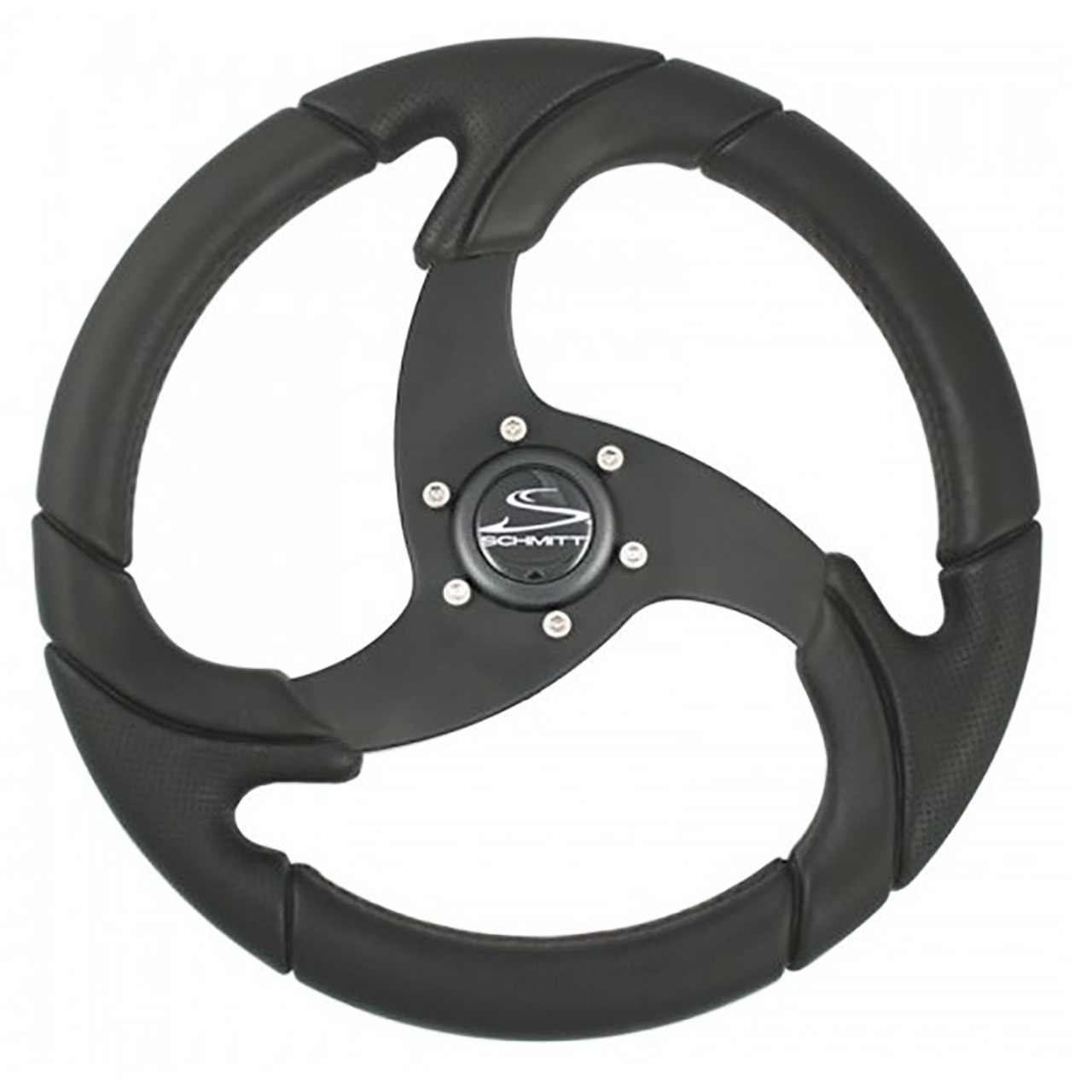 Schmitt Marine Folletto 14.2" Wheel - Black Polyurethane - 3/4" Tapered Shaft w/Black Center Cap Schmitt Marine Folletto 14.2" Wheel - Black Polyurethane - 3/4" Tapered Shaft w/Black Center Cap