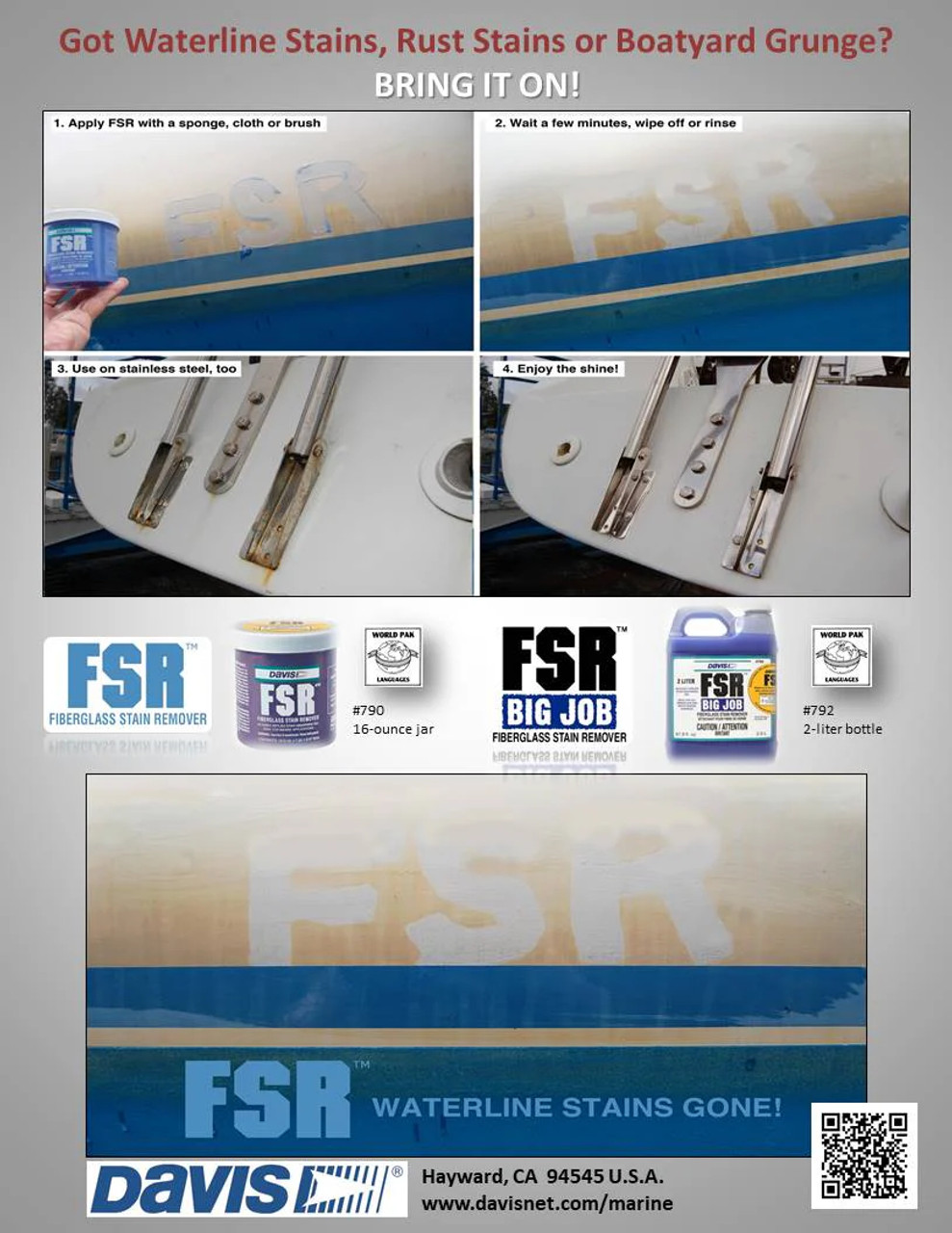 FSR Fiberglass Stain Remover 2-Liter