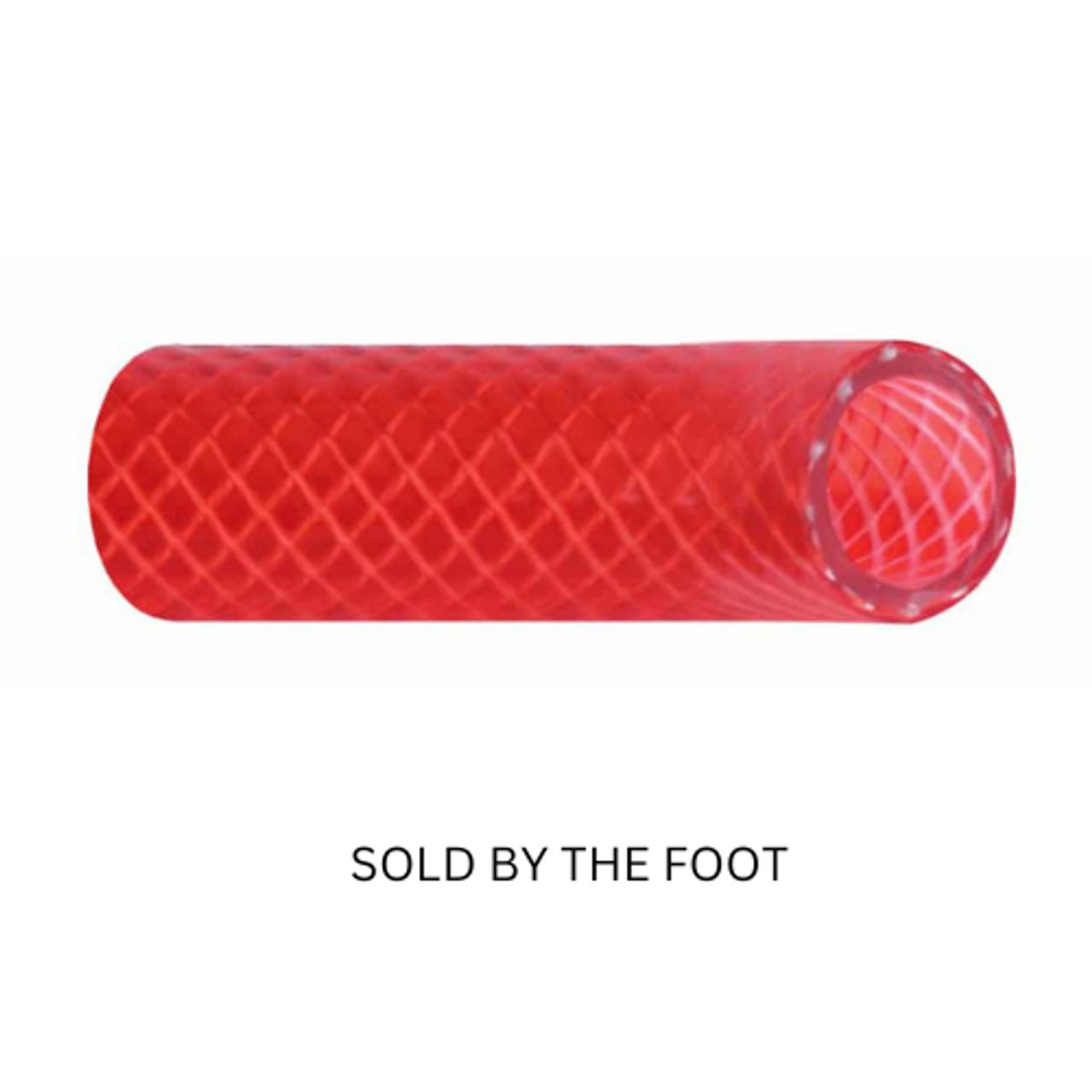 TRIDENT MARINE 5/8" REINFORCED PVC (FDA) HOT WATER FEED LINE HOSE - DRINKING WATER SAFE - TRANSLUCENT RED - SOLD BY THE FOOT