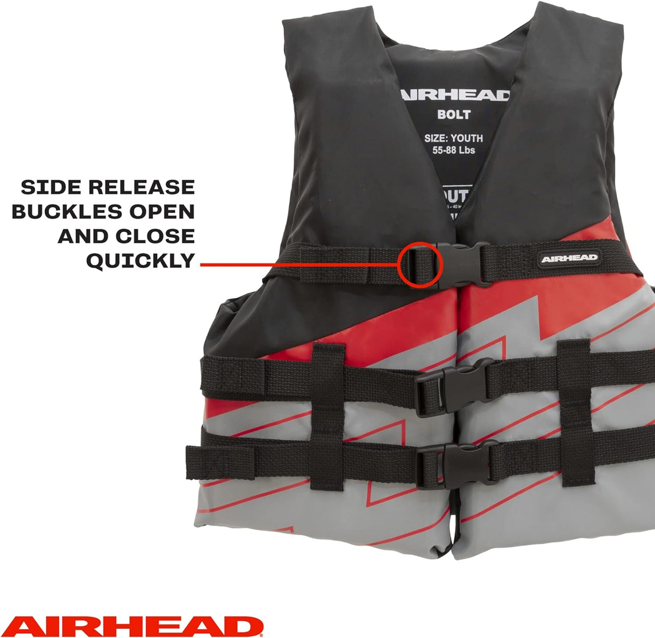 Airhead Bolt Life Vest | Closed Sided PFD | Child, Youth and Adult