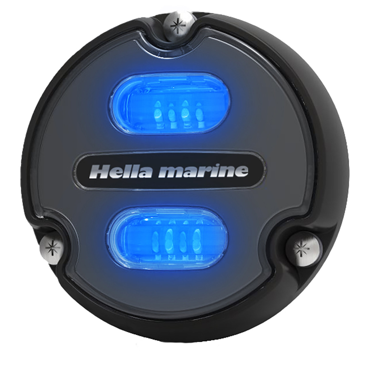 HELLA MARINE APELO A1 BLUE WHITE UNDERWATER LIGHT - 1800 LUMENS - BLACK HOUSING - CHARCOAL LENS