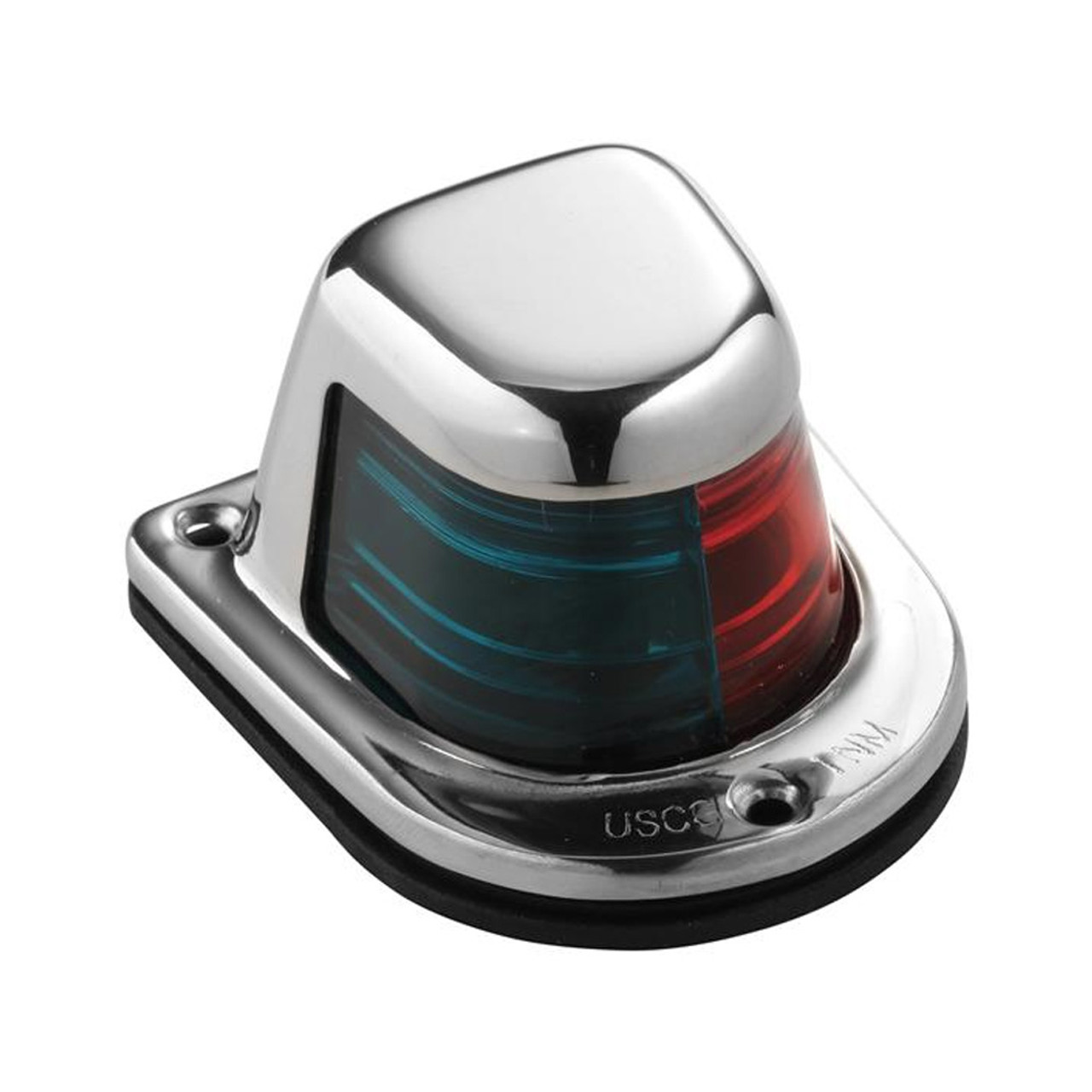 ATTWOOD 1-MILE DECK MOUNT, BI-COLOR RED/GREEN COMBO SIDELIGHT - 12V - STAINLESS STEEL HOUSING