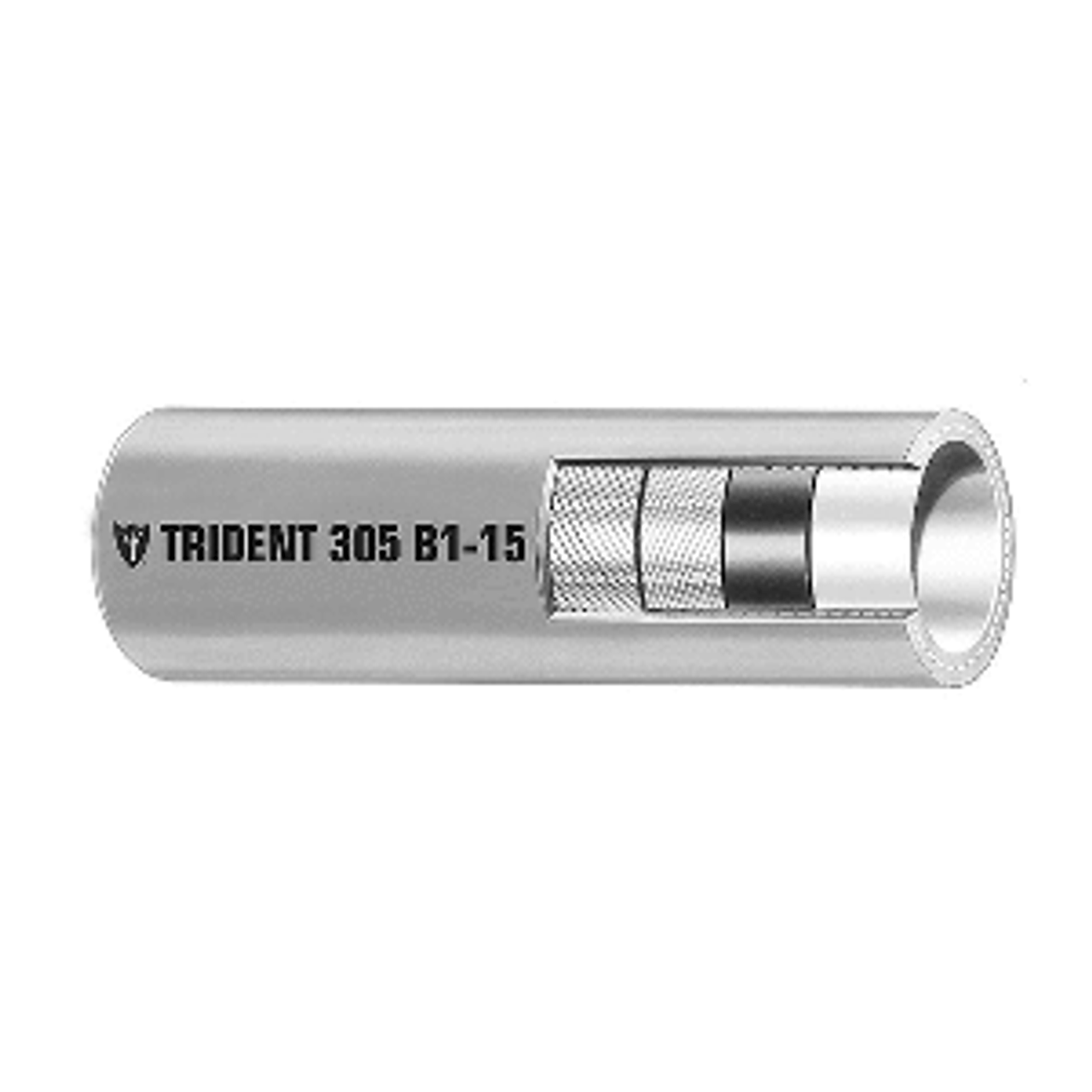TRIDENT MARINE  5/16" Barrier Lined B1-15 EPA Compliant Outboard Fuel Line Hose - Gray - Sold by the Foot