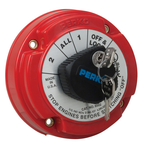 Perko Medium Duty Battery Selector Switch w/Key Lock - US Boating Marine Supplies