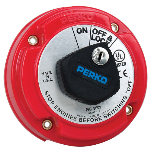 Perko Medium Duty Main Battery Disconnect Switch w/Key Lock - US Boating Marine Supplies