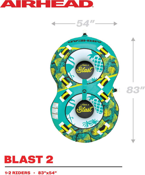 Airhead Blast 2-Person Inflatable Towable Boat Tube - AHBL-22