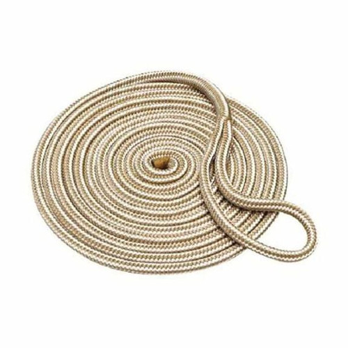 Sea Dog Double Braid Nylon Dock Line-Gold/White