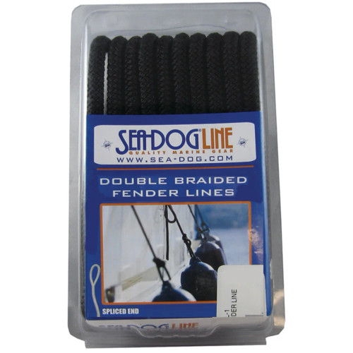Sea Dog Double Braided Fender Line 1/4" x 6' Pair - Black