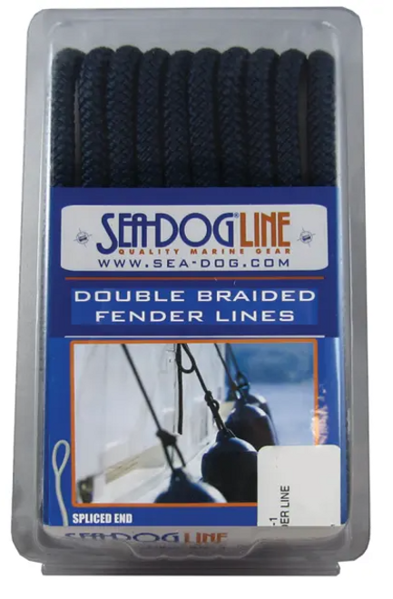 Sea Dog Double Braided Fender Line - 1/4" x 6' Pair-Navy