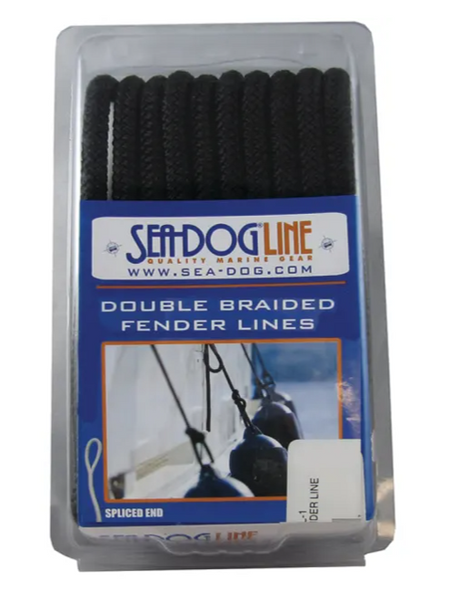 Sea Dog Double Braided Fender Line - 3/8" x 6' Pair-Black