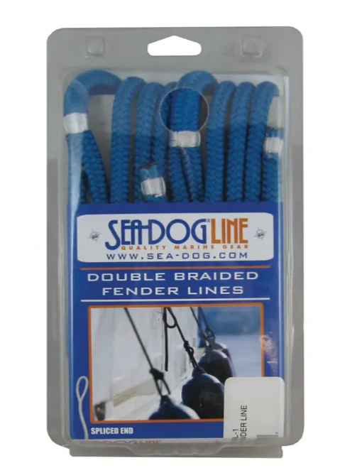 Sea Dog Double Braided Fender Line - 3/8" x 6' Pair-Blue