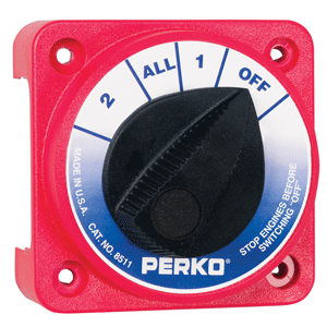 Perko Compact Medium Duty Battery Selector Switch w/Key Lock - US Boating Marine Supplies