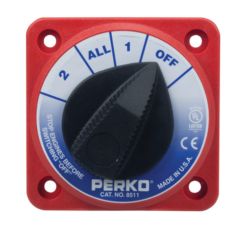 Perko Compact Medium Duty Battery Selector Switch w/Key Lock - US Boating Marine Supplies