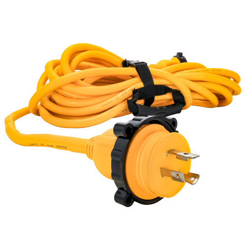Camco 30 Amp Power Grip Marine Extension Cord - 50' M-Locking/F-Locking Adapter - US Boating Marine Supplies