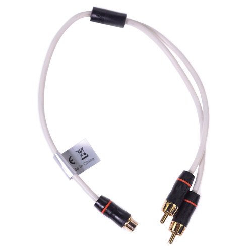 Fusion MS-RCAYM 1Female-2Male Shielded Twisted RCA Y-Cable - US Boating Marine Supplies