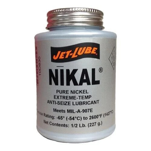 Jet-Lube 13602 NIKAL Pure Nickel Extreme-Temp Anti-Seize 1/2 Lb. Brush Top Can - US Boating Marine Supplies