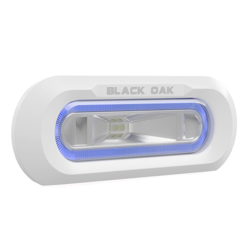 Black Oak Low Pro™ Marine Spreader Light - Flush Mount - White Housing - Blue LED - US Boating Marine Supplies
