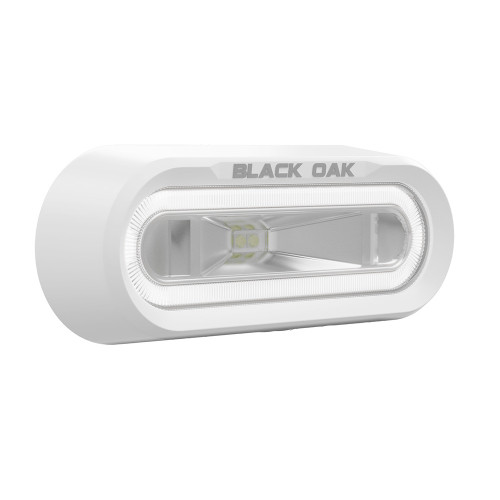Black Oak Low Pro™ Marine Spreader Light - Flush Mount - White Housing - White LED