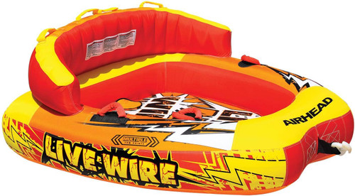 Airhead Live Wire 1-2 Rider, Towable Tube for Boating with Dual Tow Points