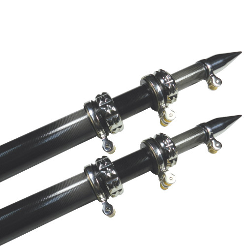TACO 20' Carbon Fiber Outrigger Poles - Pair - Black - US Boating Marine Supplies