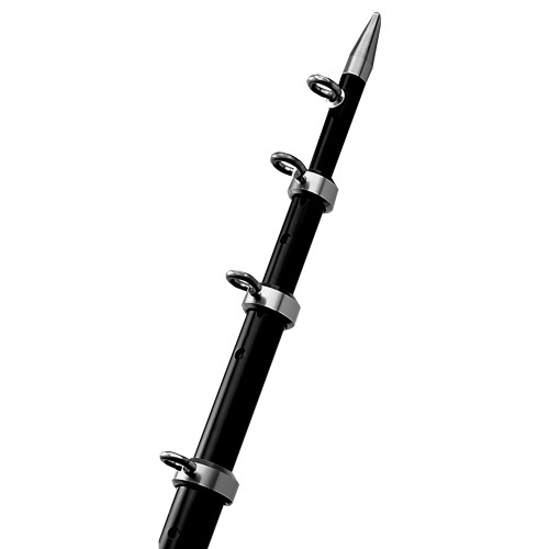 TACO 8' Black/Silver Center Rigger Pole - 1-1/8" Diameter - US Boating Marine Supplies
