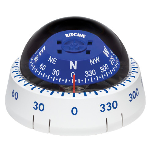 Ritchie XP-99W Kayaker Compass - Surface Mount - White - Lighthouse Boating Marine Supplies