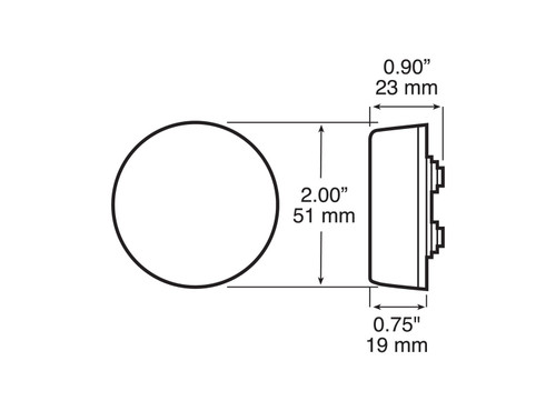 Anderson V146R 2 inch Round PC-Rated Clearance/Side Marker Light - US Boating Marine Supplies