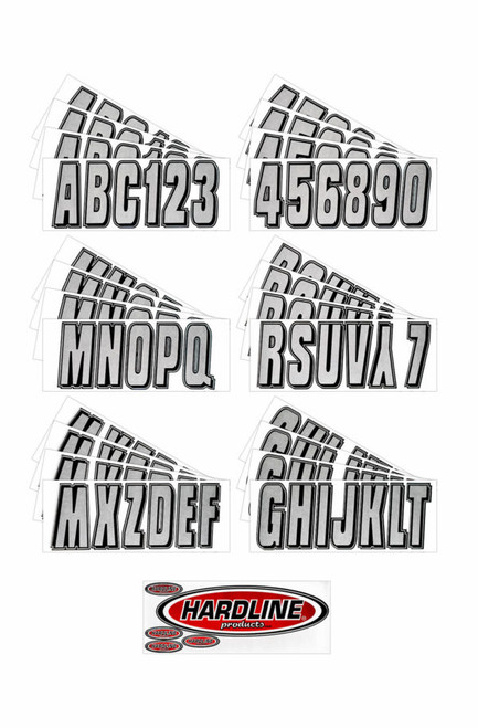 Boat Lettering Silver/Black 3″ Registration Kit - US Boating Marine Supplies