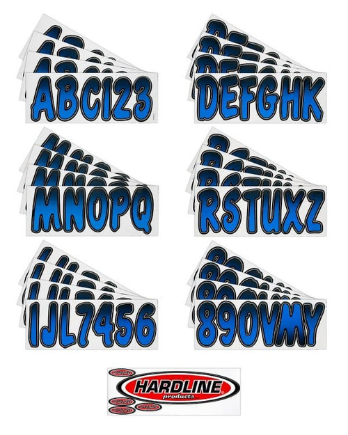 Boat & PWC Lettering Blue/Black 3″ Registration Kit - US Boating Marine Supplies