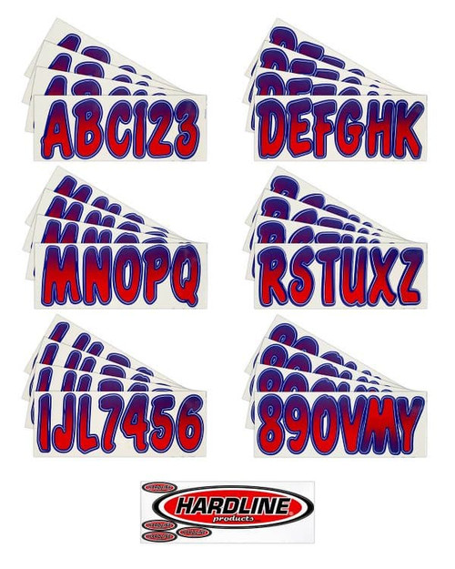 Boat & PWC Lettering RED/PURPLE 3″ REGISTRATION KIT - US Boating Marine Supplies