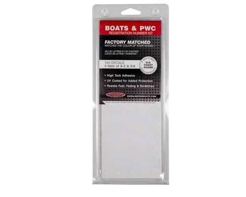 Boat & PWC Lettering WHITE 3″ REGISTRATION KIT - US Boating Marine Supplies