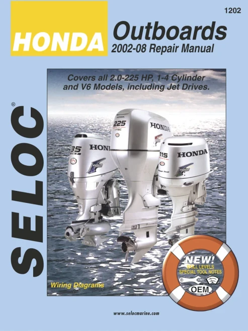 Seloc Honda Outboard Repair Manual for 2002 - 2008 - US Boating Marine Supplies