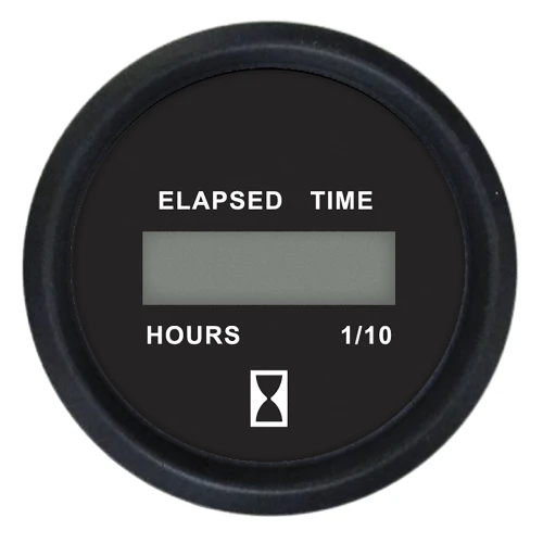 Faria Euro Black 2" Digital Hourmeter Gauge - US Boating Marine Supplies