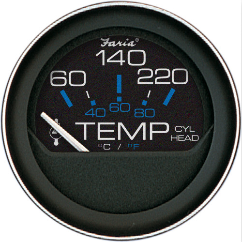 Faria Coral 2" Cylinder Head Temperature Gauge (60-120° F) w/Sender - US Boating Marine Supplies