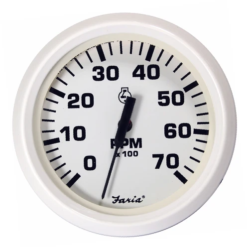 Faria Dress White 4" Tachometer - 7000 RPM (Gas) (All Outboards) - US Boating Marine Supplies