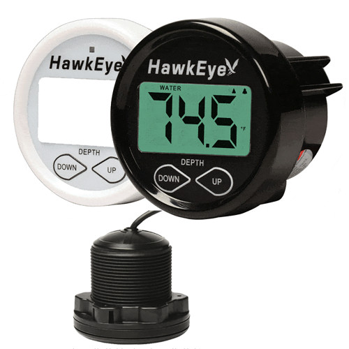 Hawkeye DepthTrax In-Dash Digital Depth & Temp Gauge - Thru-Hull - US Boating Marine Supplies