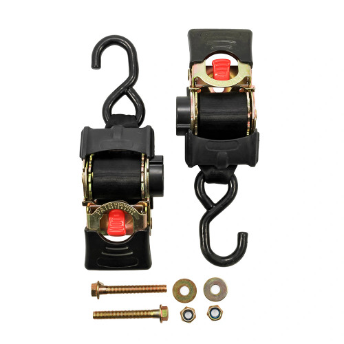 Camco Retractable Tie Down Straps - 2" Width 5.5' Bolt On - US Boating Marine Supplies