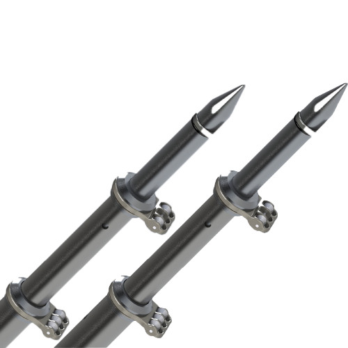TACO 18' Deluxe Outrigger Poles w/Rollers - Silver/Black - US Boating Marine Supplies