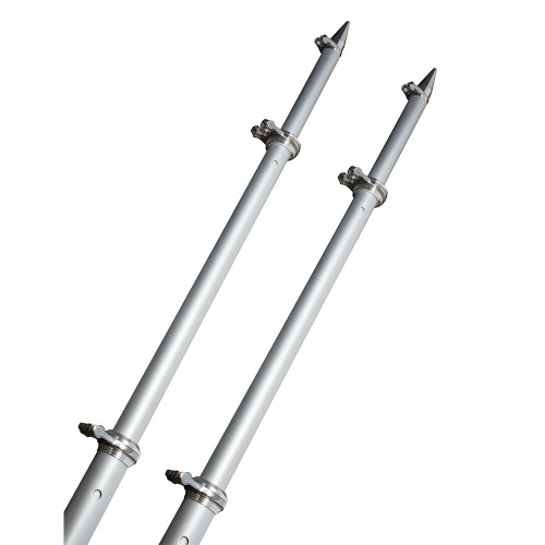 TACO 18' Deluxe Outrigger Poles w/Rollers - Silver/Silver - US Boating Marine Supplies