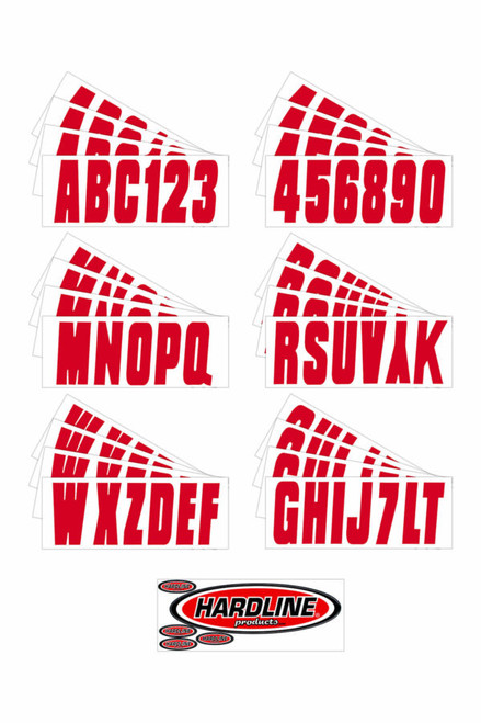 Hardline Products 3" Boat Letter and Number Kit - Red - US Boating Marine Supplies
