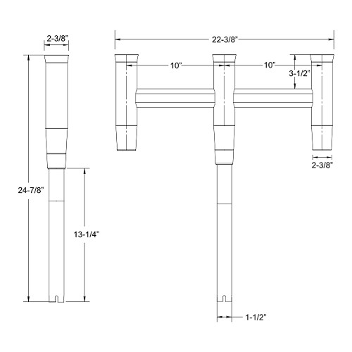 TACO Deluxe Trident Rod Holder Cluster Straight - US Boating Marine Supplies