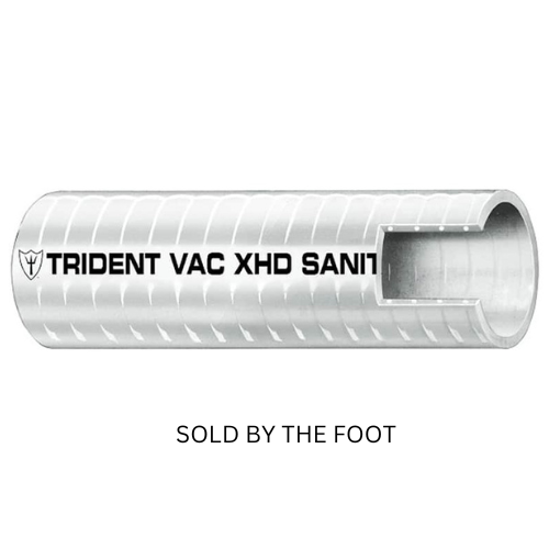 Trident Marine 1" VAC XHD Sanitation Hose - Hard PVC Helix - White - Sold by the Foot