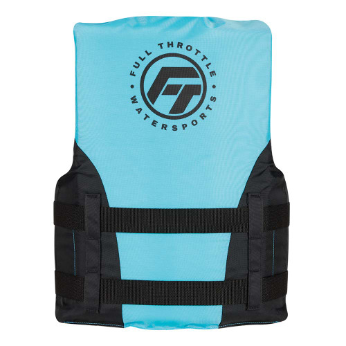 Full Throttle Teen Nylon Life Jacket - Aqua/Black - US Boating Marine Supplies