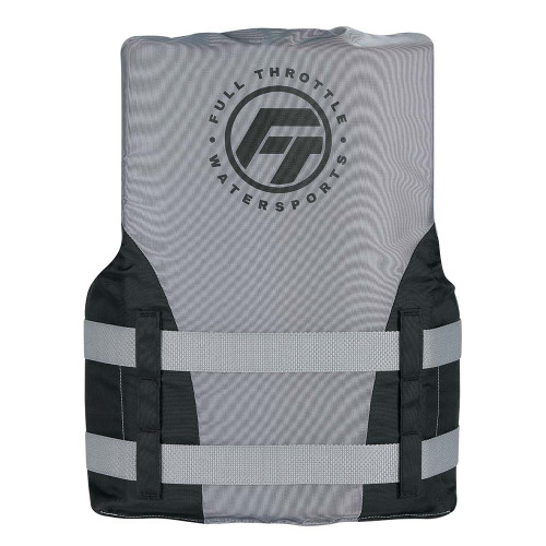 Full Throttle Teen Nylon Life Jacket - Grey/Black - US Boating Marine Supplies