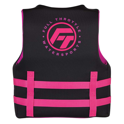 Full Throttle Youth Rapid-Dry Life Jacket - Pink/Black - US Boating Marine Supplies
