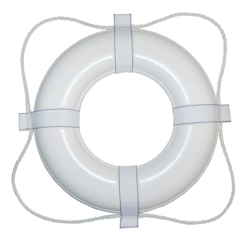 Taylor Made Foam Ring Buoy - 20" - White w/White Grab Line - US Boating Marine Supplies